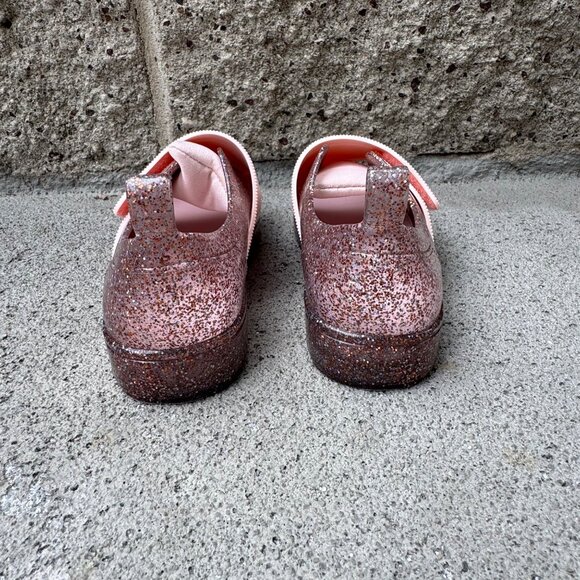 MINI MELISSA Glitter Slip On Shoes Girls 1 Jelly Pop Sneakers Pink Jelly Shoe - Picture 9 of 11